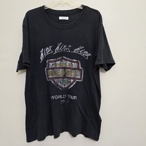 ANINE BING size XS Wild Heart World Tour  Oversized T Shirt Faded Black